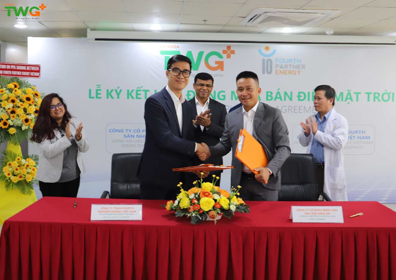 Lễ kí kết hợp tác Cty CP BV Sản nhi Long An và CTy TNHH Fourth Partner Energy Vietnam