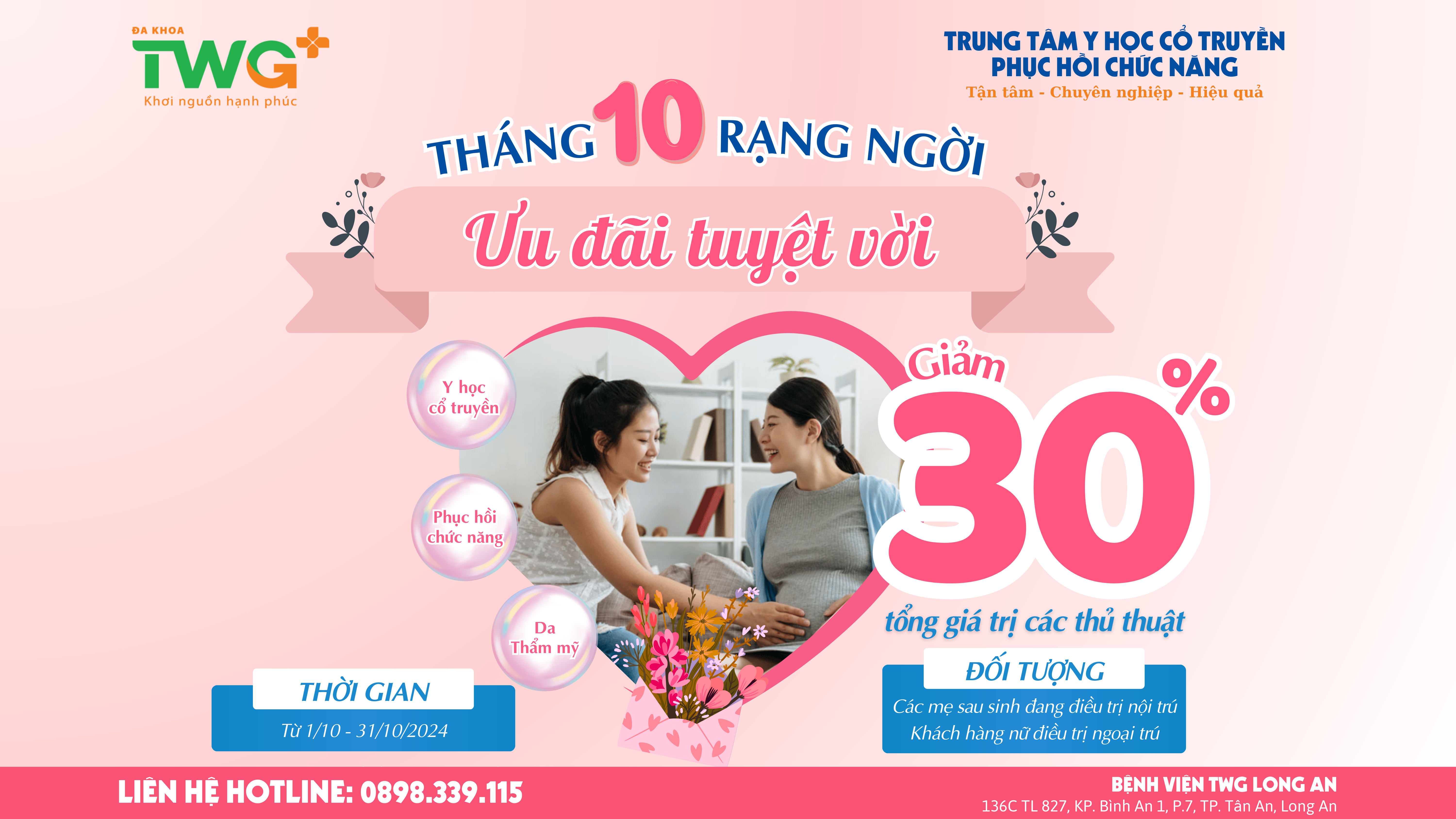 THÁNG 10 RẠNG NGỜI CÙNG ƯU ĐÃI TUYỆT VỜI TỪ TRUNG TÂM Y HỌC CỔ TRUYỀN - PHỤC HỒI CHỨC NĂNG